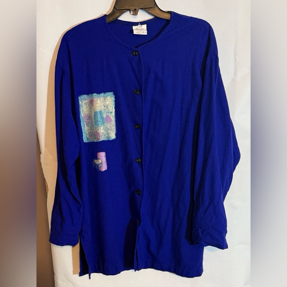 Women's Blue Button-Up Jacket
